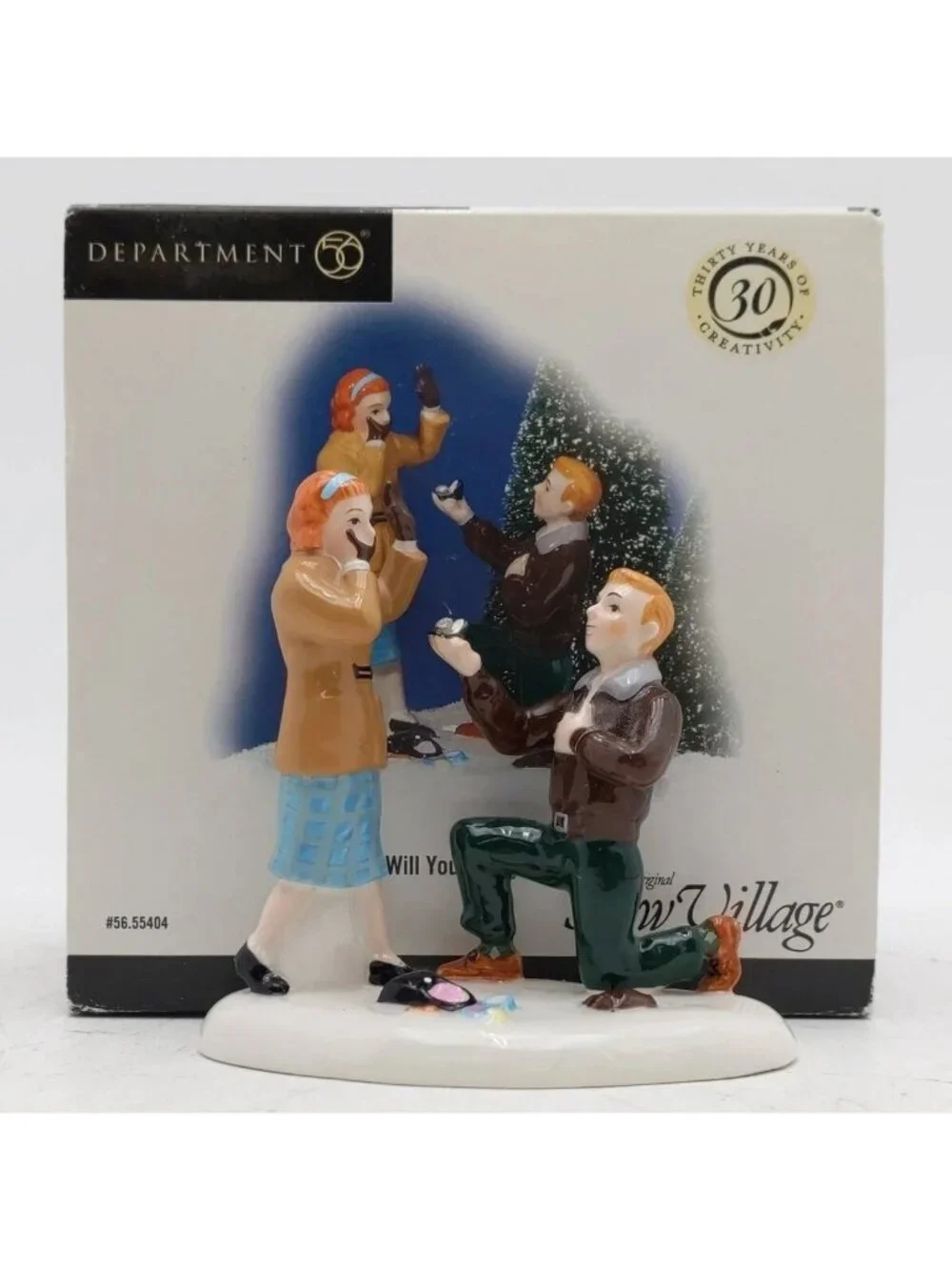 Department 56 Will You Marry Me?  56.55404 The Snow Village Ceramic Figure NIB